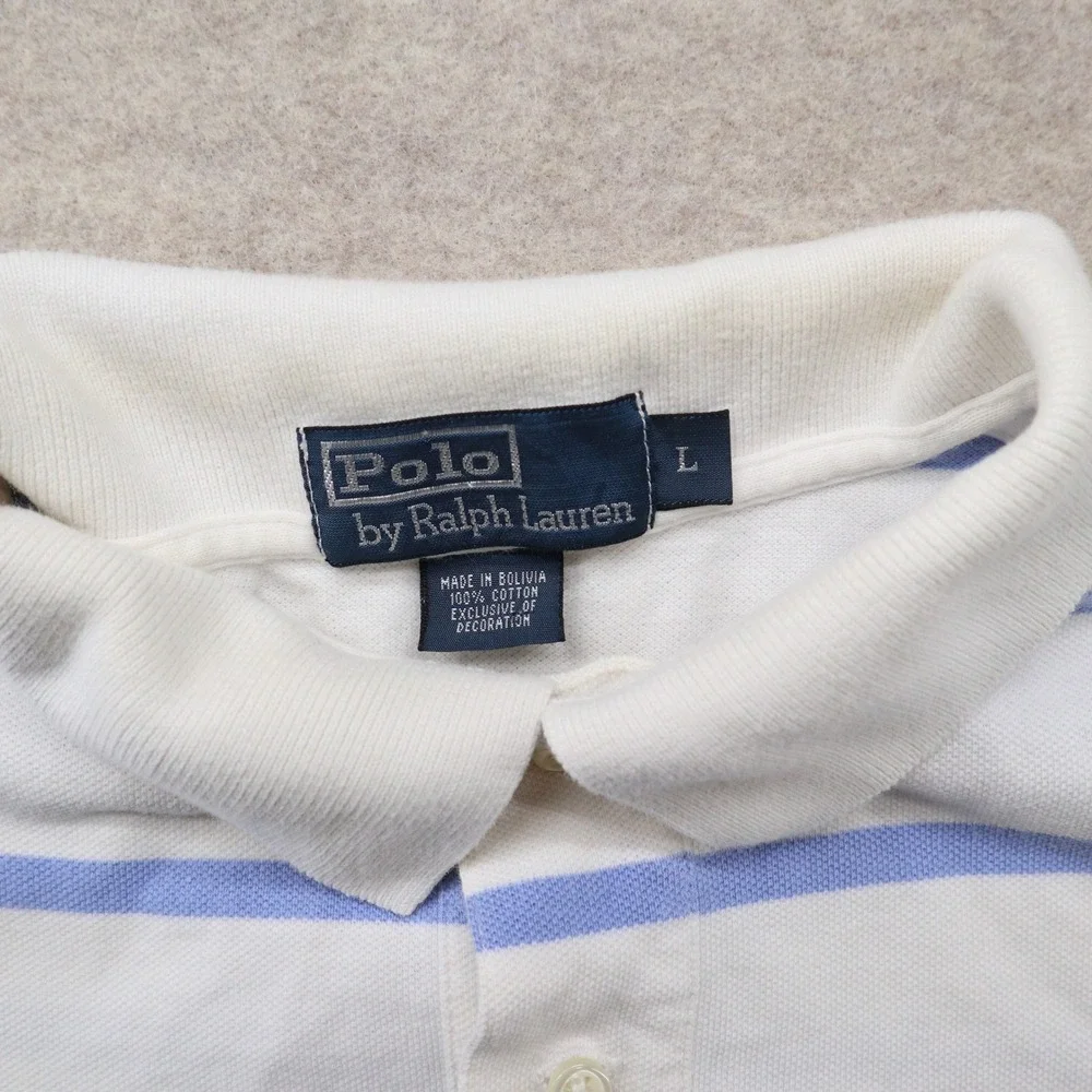 Polo Ralph Lauren Shirt Large Striped Y2K Pink Pony Logo